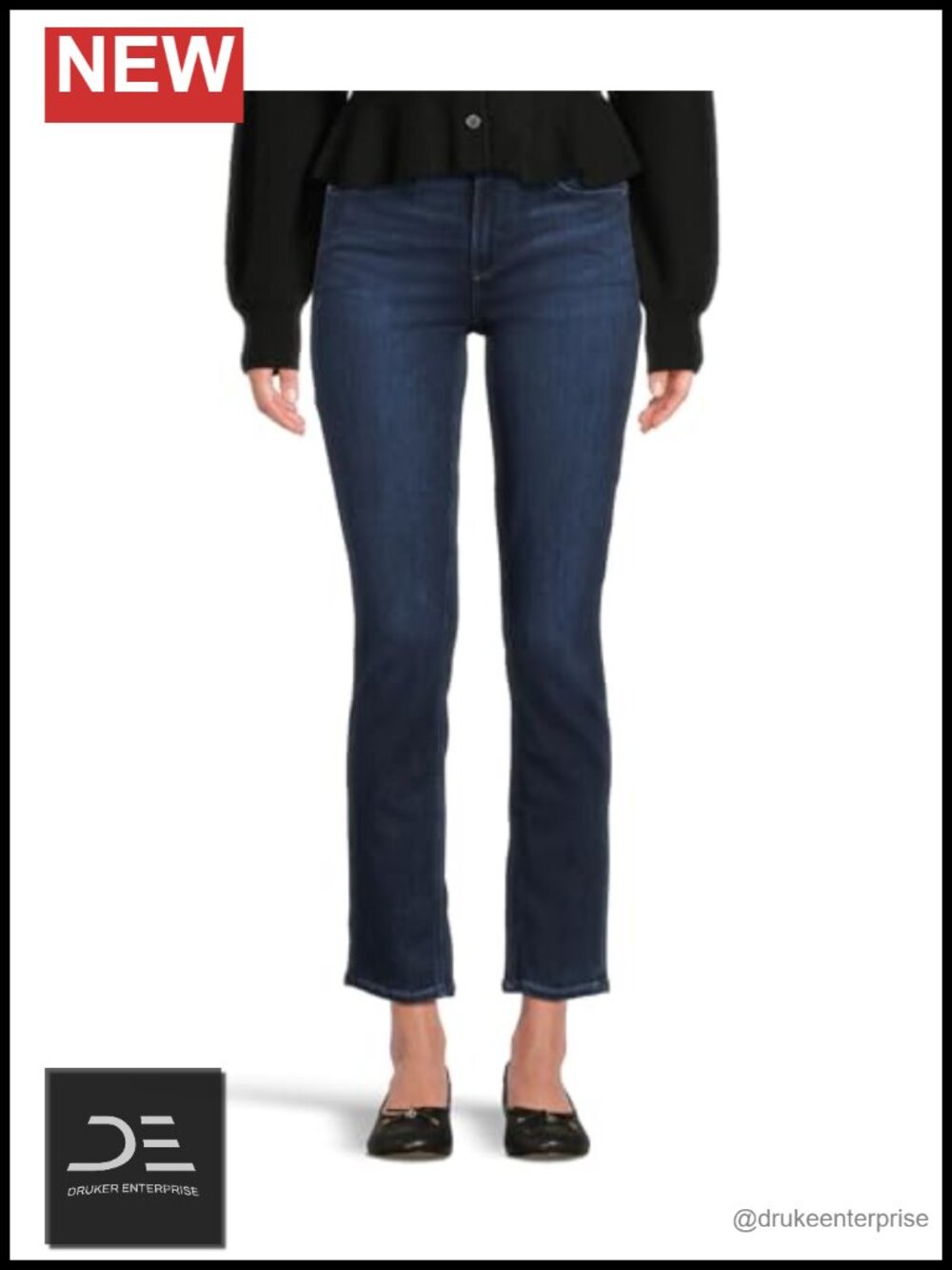 Paige Paxton Slim Cigarette Jeans Blue High Rise Cotton Blend